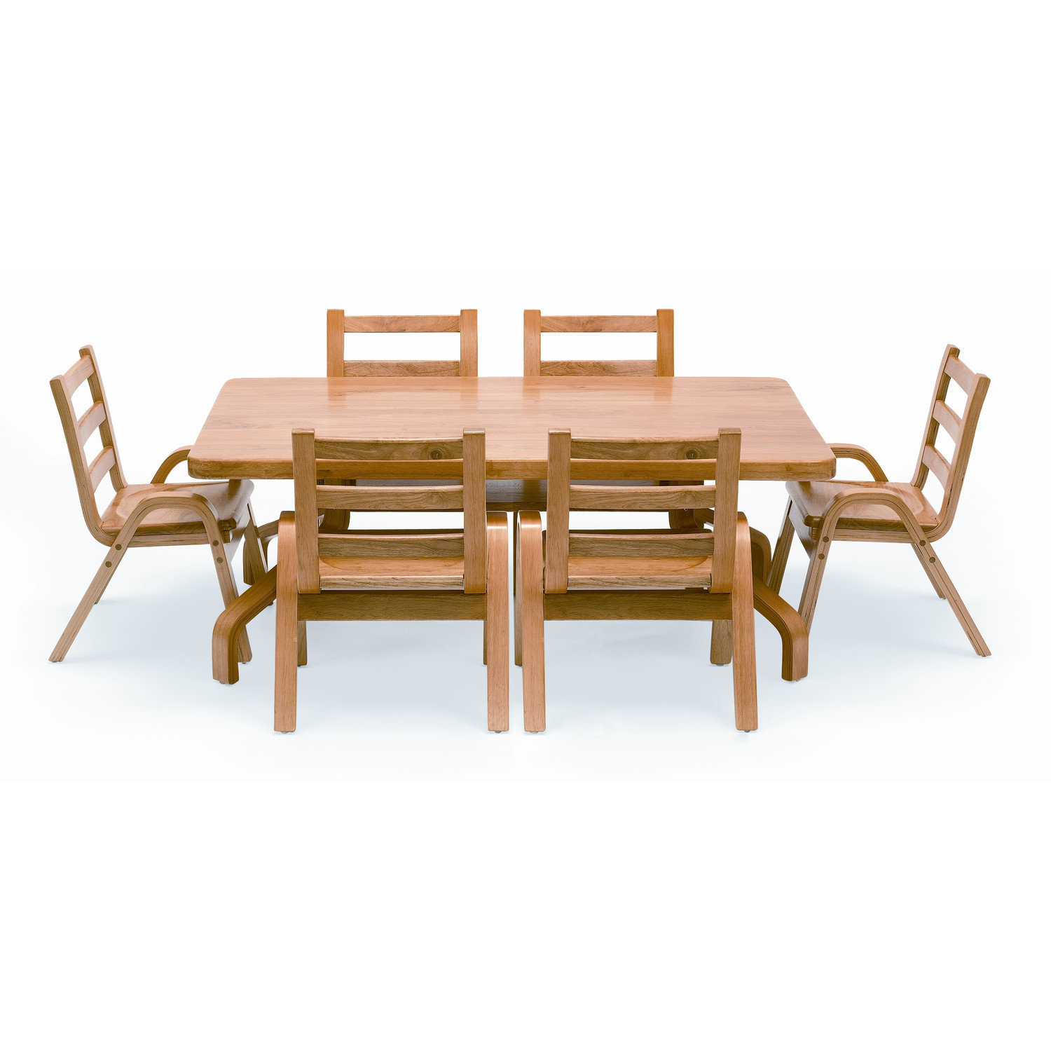Angeles NaturalWood 20" Rectangle Preschool Table And Chair Set